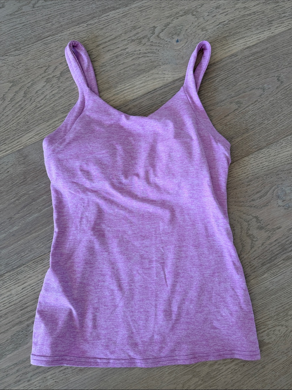 ALO Yoga Heathered Pink Slim-Strap Tank
